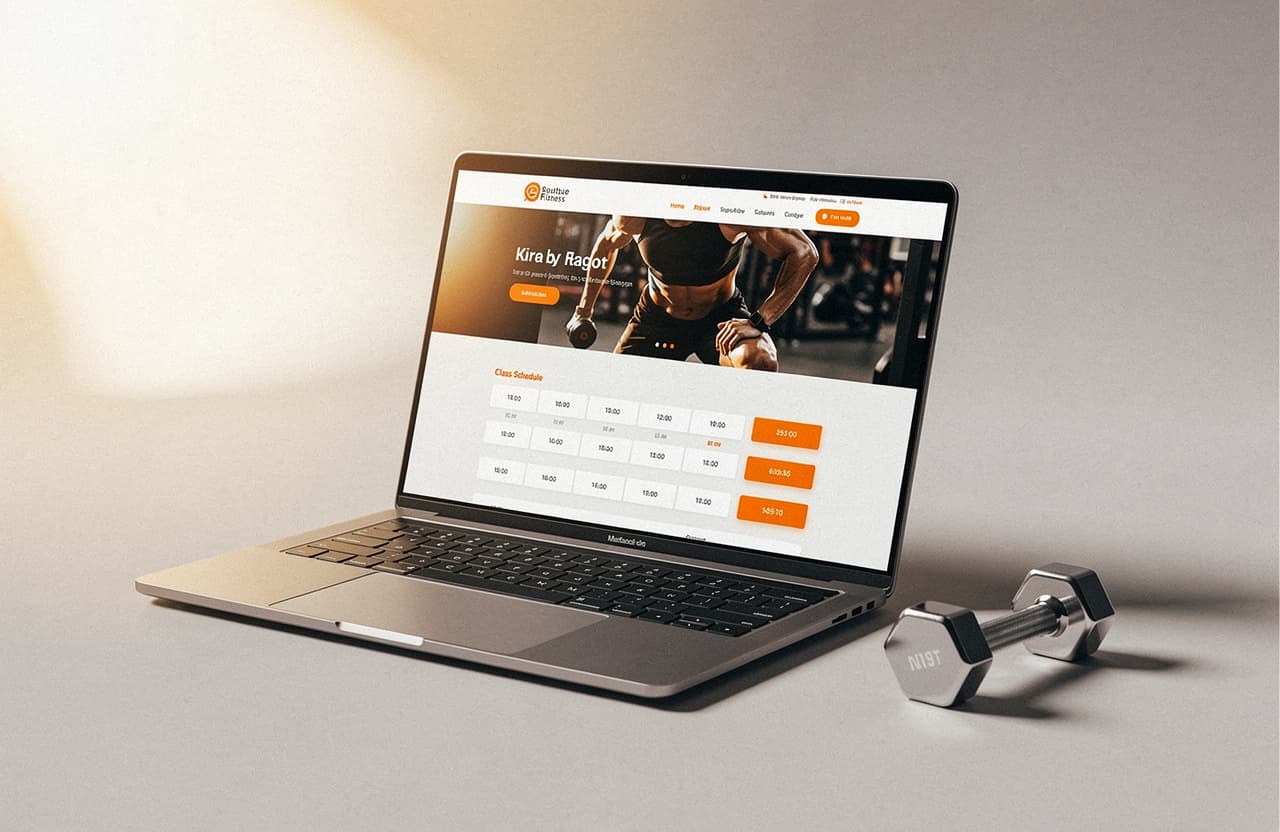 Concept sito per palestra boutique su laptop